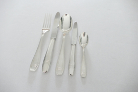 Silver-plated Art Deco Cutlery Set - 62-piece/12-pax. - Orfevrerie J. Brille - France, 1920-1930