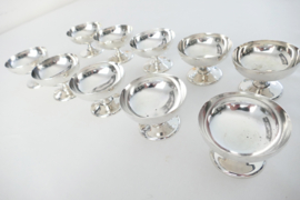 10 Silver Plated Ice Coupes - H.Beard, Montreux Switserland