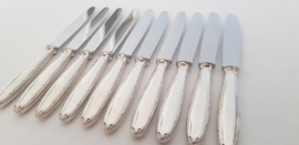 Christofle - Set of 10 silver plated entry/breakfast knives - Rubans