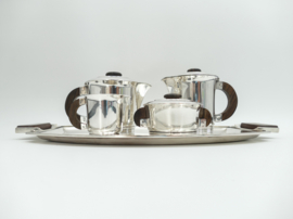 Silver Plated Art Deco Coffee and Tea Service by Ercuis & Christofle, 1937