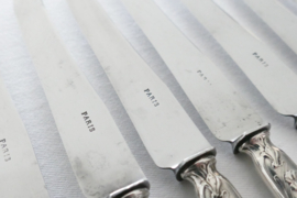 A set of 12 Silver Plated Art Nouveau luncheon knives - c. 1900