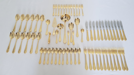 SBS Solingen - Gold-plated cutlery set in Louis XV/Rococo-style - 70-piece/12-pax. - Germany, 1990's