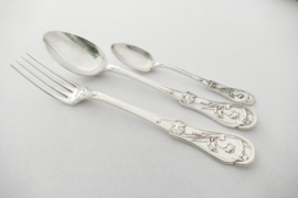 Art Nouveau Diner Bestek - Model "Pavot" (Papaver) - 34-delig/12-persoons - Armand Frenais - Parijs - 1910