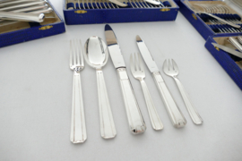 Silver Plated Art Deco Cutlery Set - 71-piece/12-pax. - Sté France Orfèvrerie -France, c. 1950's
