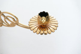 A pair of Art Nouveau brass piano candleholders