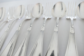 Christofle - Hemerocalle - 6 Silver Plated Diner place settings - France, 1880-1935
