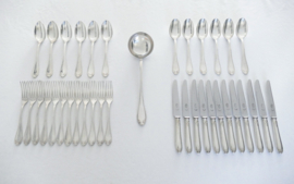 Chauvin & Lacombe, Paris - Antique Silver-plated Cutlery Set - Directoire - 37-piece/12-pax. - France, 1919-1920