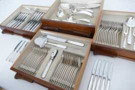 Gero, Gerritsen Zeist - Silver Plated Art Deco Cutlery Canteen - series 56 "Nordique" - 97-piece/12-pax. - the Netherlands, 1952-1958
