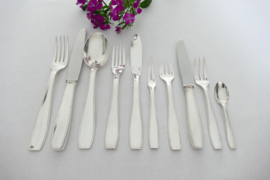 Christofle - Atlas - Silver Plated Cutlery Canteen - 149-piece/12-pax. - Luc Lanel for the Steamship S.S. Normandie - France, 1933-1949
