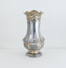 Orfevrerie Gallia - Large Baluster-shaped silver-plated and worn gilded Vase - France, c. 1900