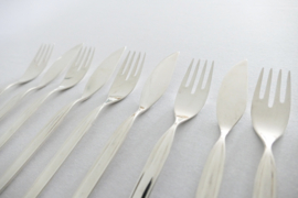 WMF - Visbestekset -  12-delig/6-persoons - Midcentury - model Zurich - c. 1960