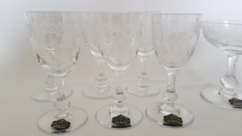 Kristal Saint Louis - Set van 6 Portglazen + Champagnecoupe - Cléo