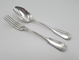 Silver plated dinner place settings - set of 6 - "Filet" -  France, c. 1900