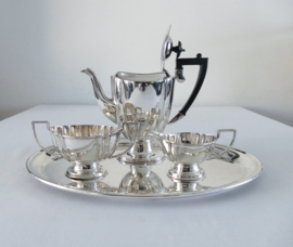 English Silver-plated 4-piece Tea service - Chippendale