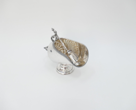 Antique English Silver Plated Sugar Bowl with Scoop – Harrison Fisher Sheffield – 1900-1925