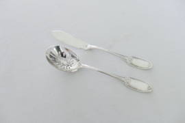 Christofle - Marie Antoinette - Verzilverde Natfruitlepel en Botermes - Frankrijk, 1912-1935