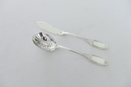 Christofle - Marie Antoinette - Silver Plated Wet Fruit Spoon and Butter Knife - France, 1912-1935