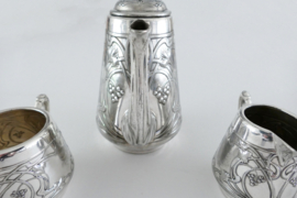 Jugendstil Verzilverd Koffieservies - Württembergische Metallwarenfabrik (WMF), 1886-1903