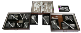 Christofle - Atlas - Silver Plated Cutlery Canteen - 149-piece/12-pax. - Luc Lanel for the Steamship S.S. Normandie - France, 1933-1949