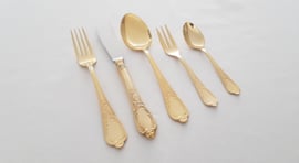 SBS Solingen - Complete Gold-Plated Cutlery set in Louis XV / Rococo style - 12 pax./  70-pieces
