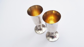 2 Vodka cups - .916 Silver & Vermeil - Tallin Jewelry Factory - U.S.S.R., 1975