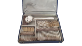 Collet Noël, Paris - Silver plated Dinner cutlery in canteen- 37-piece/12-pax. - Art Deco - Period 1930-1955
