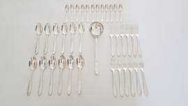 Collet Noël, Paris - Silver plated Dinner cutlery in canteen- 37-piece/12-pax. - Art Deco - Period 1930-1955