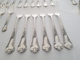 Silver Plated Cutlery set in Louis XV/Rococo style - Frionnet Francois, Paris - 37-pieces (12 pax.)