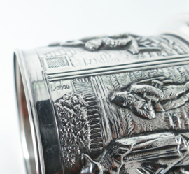 Nostalgic Old-Dutch Silver Plated Tea Caddy and Spoon Vase - H.Hooikaas for Douwe Egberts - the Netherlands, 1960s