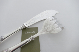 Christofle - Ecusson XVI - Silver Plated Fish Servers - France, late 19th century