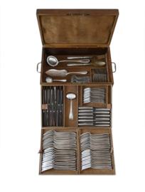 Ercuis - Antique Silver Plated Cutlery Canteen - Lauriers collection - 115-piece/12-pax. - France, 1911-1920