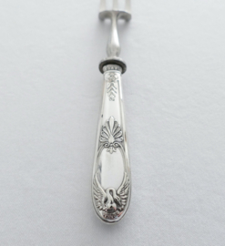 Silver Plated Empire Carving Fork - Winged Swans - France, early 20th century