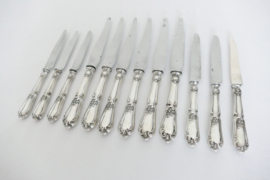 12 Antique French .950 silver knives - 6 Table Knives & 6 Luncheon Knives