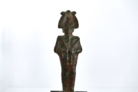 Oude Egypte - Late Periode (626-323 v.C) - Massief bronzen beeldje van Osiris, god van de Onderwereld - 14,7cm hoog