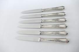 Set of 6 Silver Plated Dessert Knives - Empire-style - Orfevrerie Boulenger