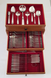 Gero, Georg Nilsson - Silver plated Art Deco cutlery in a wooden canteen - 76 pieces in model 431