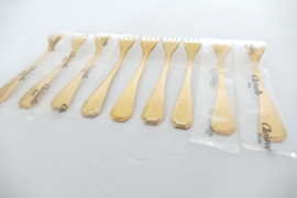 Christofle - America - Set of 9 Gold-plated Dessert forks