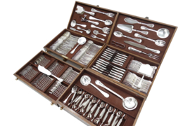 Verzilverde Art Deco bestekcassette - Boulenger & Cie. - 196-delig/12-persoons - Parijs, 1919-1938