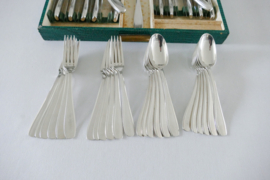 Silver Plated Art Deco Cutlery Canteen - 87-piece/12-pax. - Société Française d'Alliage de Métaux (S.F.A.M.) - France, 1926-1940