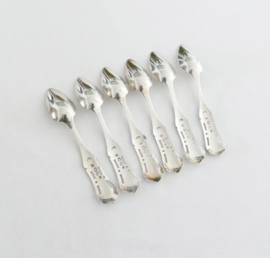 6 Silver Teaspoons by H.A. Schuss - Biedermeier - Amsterdam, 1866