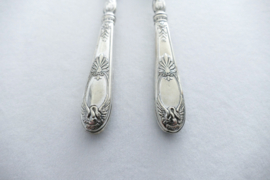 Silver plated Salad Servers - Winged Swans - France, early 20th century