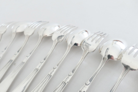 Christofle - Hemerocalle - 6 Silver Plated Diner place settings - France, 1880-1935