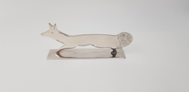 A set of 12 silver-plated, original Art Deco knife rests in the shape of animals