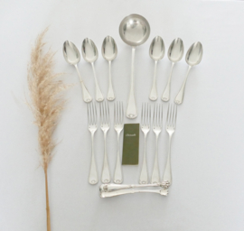 Antique Christofle Cutlery Set - Coquille - 14-piece/6-pax. - France, c.1920