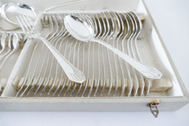 Silver Plated Art Deco Cutlery Canteen - 37-piece/12-pax. - Orfevrerie J.Brille - Paris, c. 1930