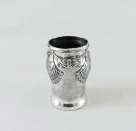 An Art Nouveau floral vase - Silver Plated Tin