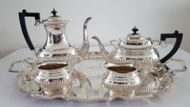 Silver plated Chippendale Tea service on tray - Yeoman of England - 1st half of the 20th century