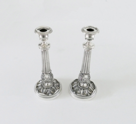 Early 19th-century pair of Old Sheffield Plate Regency candlesticks - Great Brittain, 1820-1830