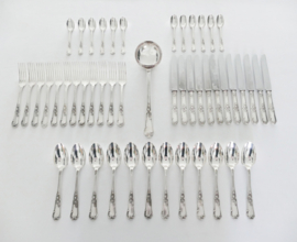 Orfevrerie J.Brille, Paris - Silver plated Louis XV Cutlery Canteen 49-piece/12-pax. - c. 1920