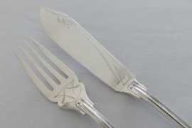 WMF, Geislingen - Jugendstil set of 5 place settings for fish courses - 10-piece/5-pax. - dated 1910-1920's